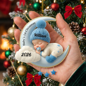 Personalized Baby's First Christmas Ornament 2026 | Newborn Keepsake Gift for Baby Boy or Girl