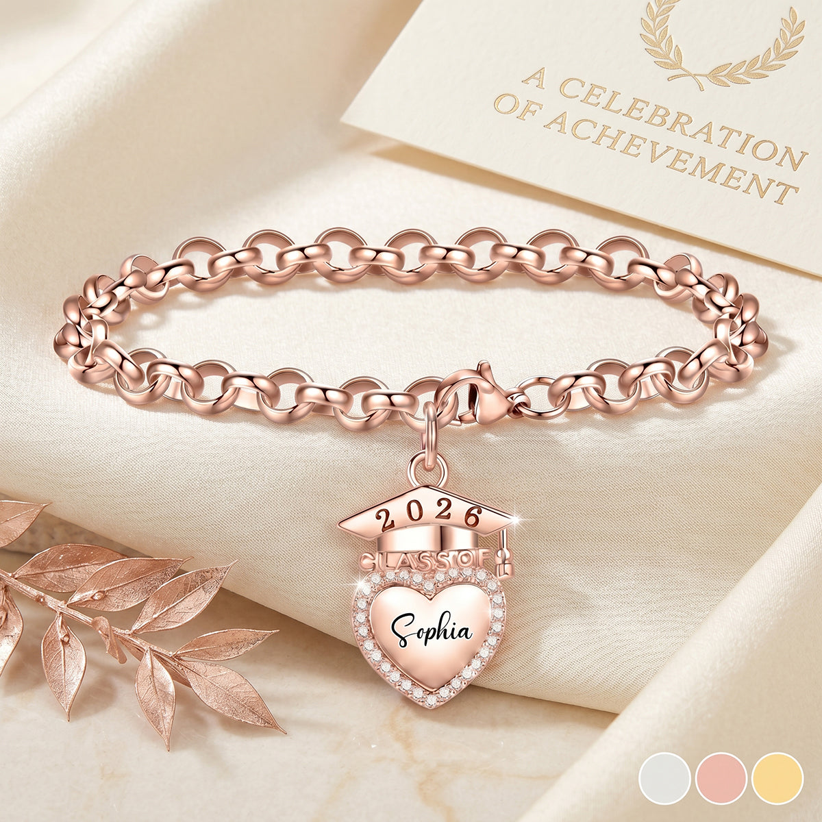 Personalized Class of 2026 Graduation Bracelet - Senior High School/College Graduate Keepsake