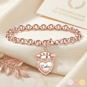 Personalized Class of 2026 Graduation Bracelet - Senior High School/College Graduate Keepsake