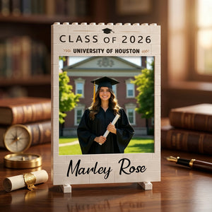 Personalized Graduation Brick Photo Frame | Senior College Grad Gift For Class of 2026 Graduates