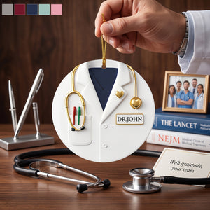 Personalized Healthcare Worker Ceramic Ornament | Christmas Gift For Medical Workers Nurse Physician
