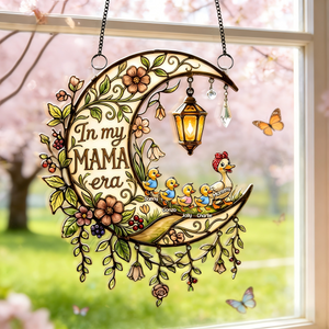 Personalized In Mama Duck Era Suncatcher Ornament With 1-4 Kids' Names | Gifts For Mother's Day