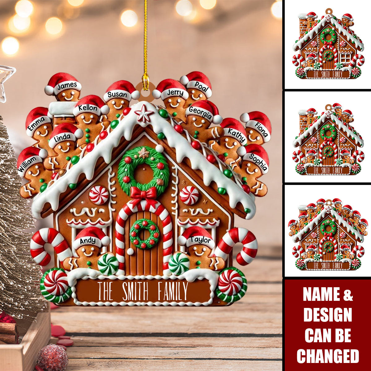 Personalized Gingerbread House Christmas Ornament, Custom Name & Design,Tree Decor Celebrate Sweet Moments