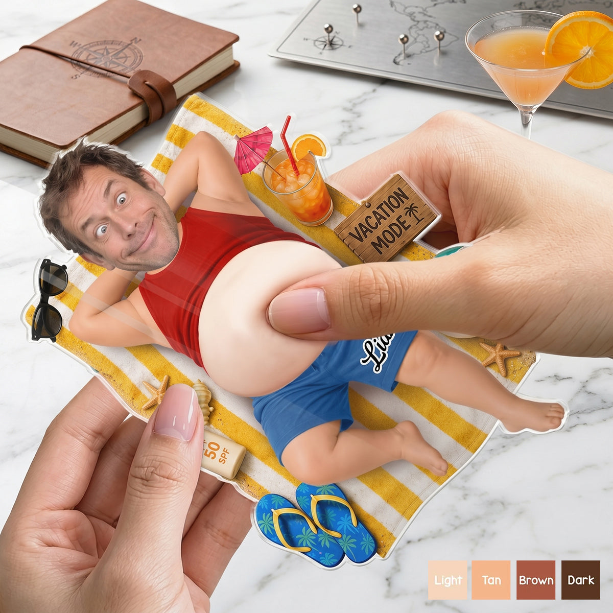 Personalized Photo Fridge Magnet Dad Bod Belly Squishy | Father's Day Funny Gifts For Dad Grandpa