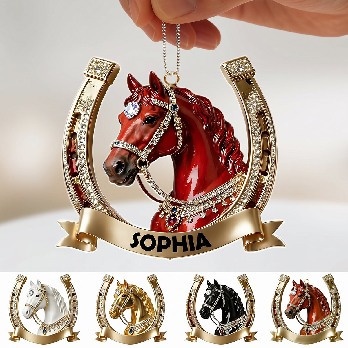 Personalized Horseshoe Horse Acrylic Ornament Gift For Horse Lover