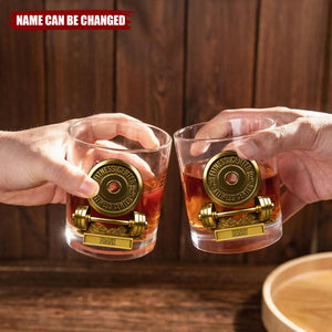 Personalized "No Pain No Gain" Whiskey Glass - Fitness Achievement Gift With Name,Celebrate Your Wins With Rugged Tribute