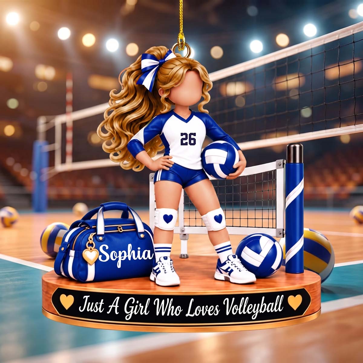 Personalized Volleyball Girl Acrylic Ornament - Volleyball Player Keepsake Gift, Volleyball Lover Christmas Gift