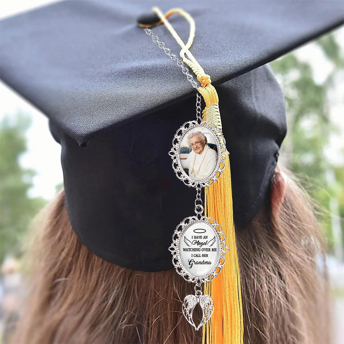 I Have An Angel Watching Over Me - Personalized Memoiral Graduation Tassel Charm