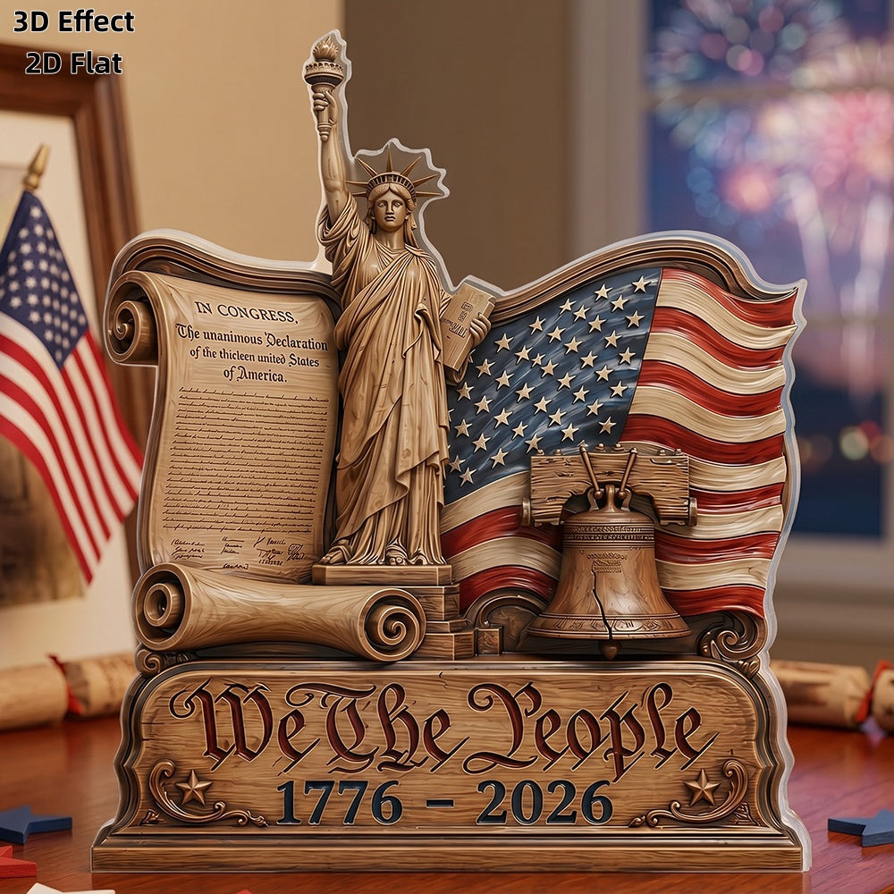 250th Anniversary We The People Vintage Acrylic Plaque - Independence Art Gift