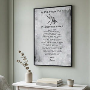Personalized Electrician's Prayer Canvas Poster - Custom Name Gift For Electrical Workers