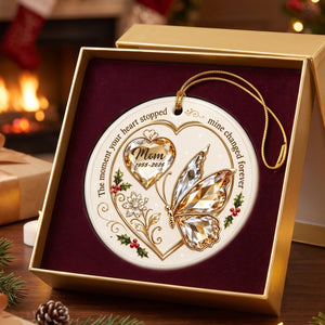 Personalized Mom Memorial Ceramic Christmas Ornament - Sympathy Gift For Loss Of Mother