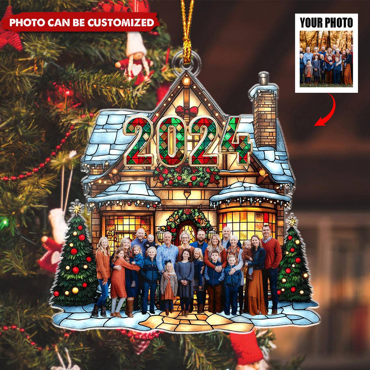 Personalized Christmas House Family Photo Decoration - Customize photos to "lock" the happiness into a time capsule