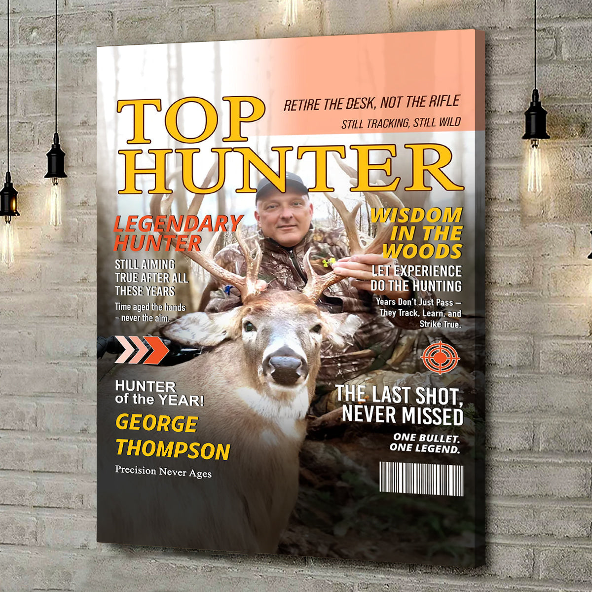 Personalized "Top Hunter" Magazine Cover Poster With Photo & Name,Hunting Gifts For Hunters,Hunter of the Year Wall Art