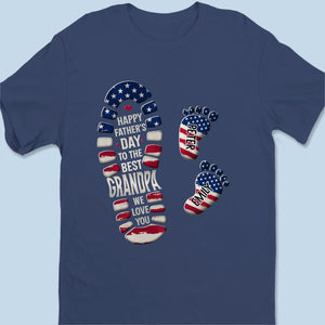 Personalized Feet Design T-Shirt With 1-10 Kid's Names | 250th Anniversary Father's Day Patriotic Gift