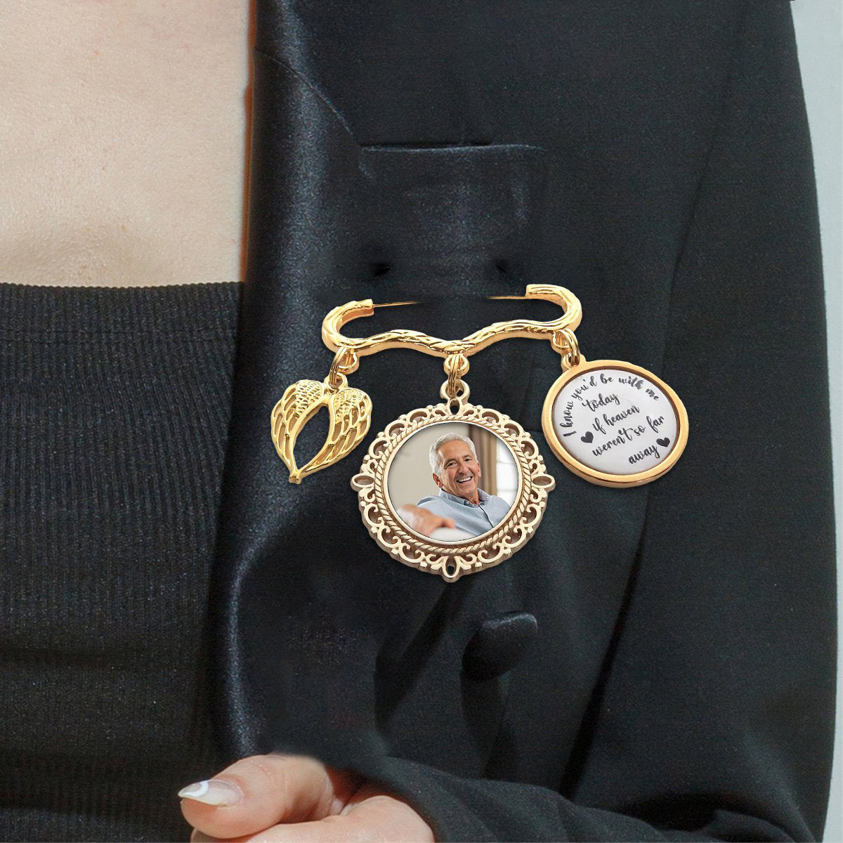 Groom Boutonniere Lapel Pin for Groomsmen Gift for GROOM, Memorial Pin, Custom Photo Lapel Pin