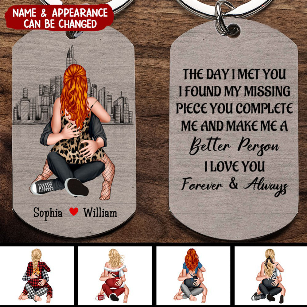 Personalized Couples Keychain - Engraved Stainless Steel Safe Driving Gift for Him & Her | Romantic Anniversary Wedding Present for Couple