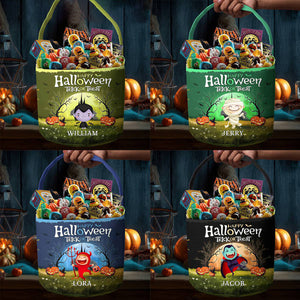 Personalized "Trick Or Treat" Halloween Candy Basket With Name & Icon Exclusive Treasure Of Joy For Children