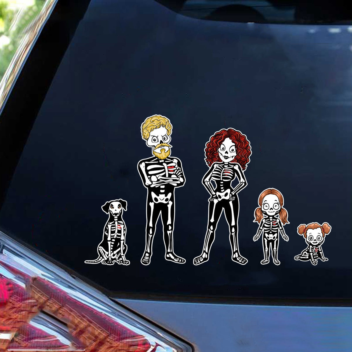 Personalized "Our Spooky Family" Halloween Stick Figures Decal With Design,Halloween Decor For Cars,Walls & More