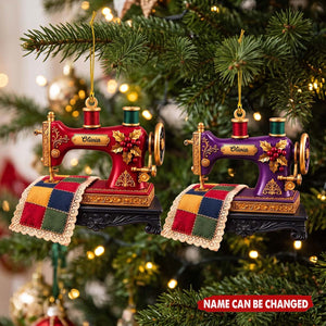Personalized Christmas Sewing Machine Acrylic Ornament - Gifts For Seamstress & Crafters Sewing Lovers
