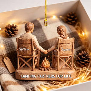 Camping Partners For Life - Personalized Christmas Acrylic Ornament