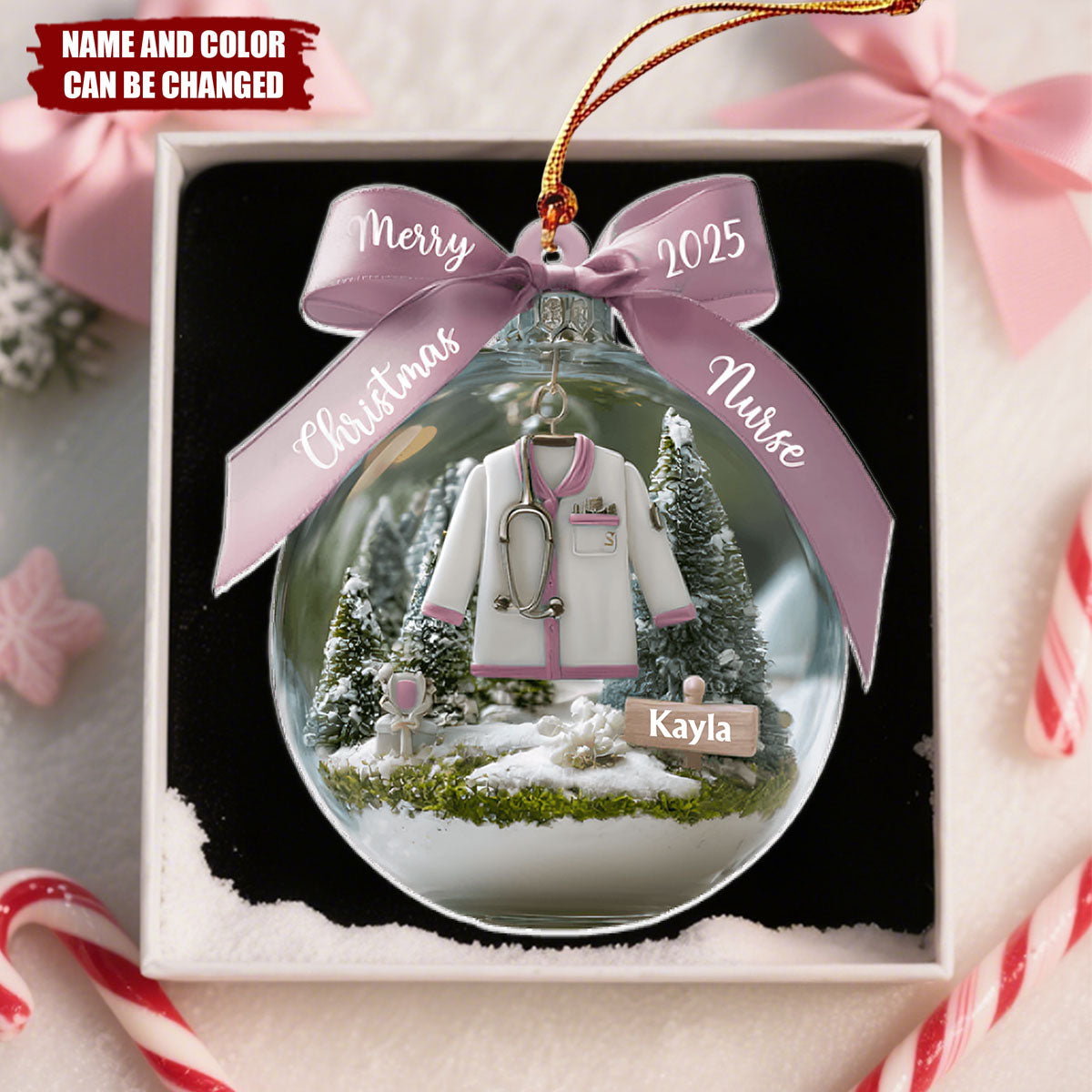 Personalized Awesome Nurse Acrylic Ornament With Name & Color Warm And Special Gift For RNs BSNs Healthcare Workers