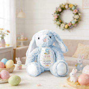 Personalized Easter Soft Toy Bunny With Initial Letter Pattern & Name & Style | 2026 Spring Easter Gift For Kids
