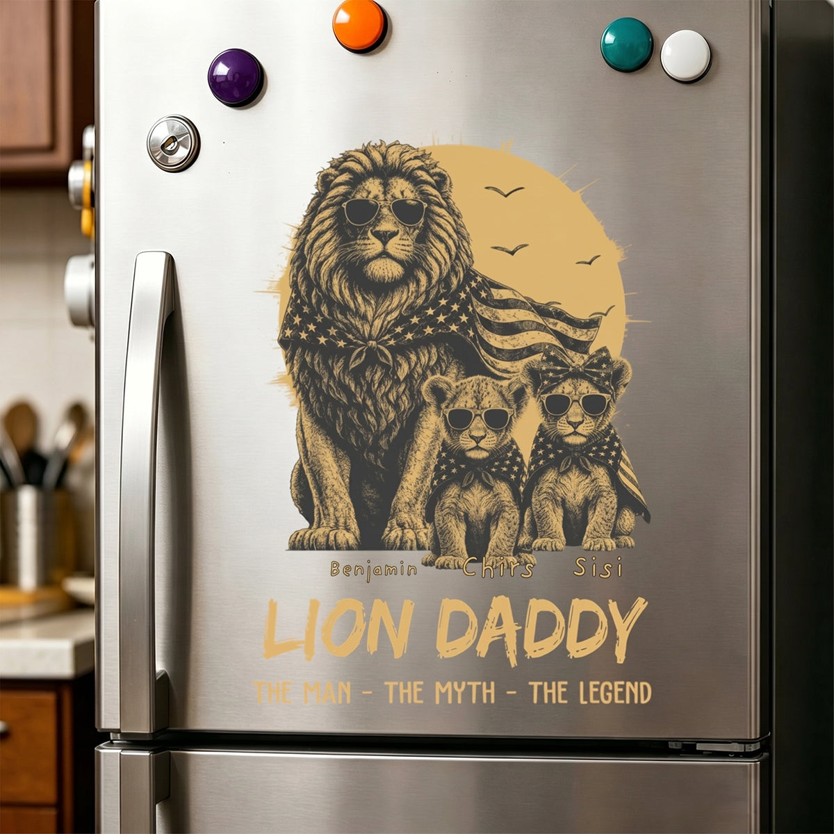 Personalized The Man The Myth The Legend Lion Dad Car Decal | Father's Day Gift