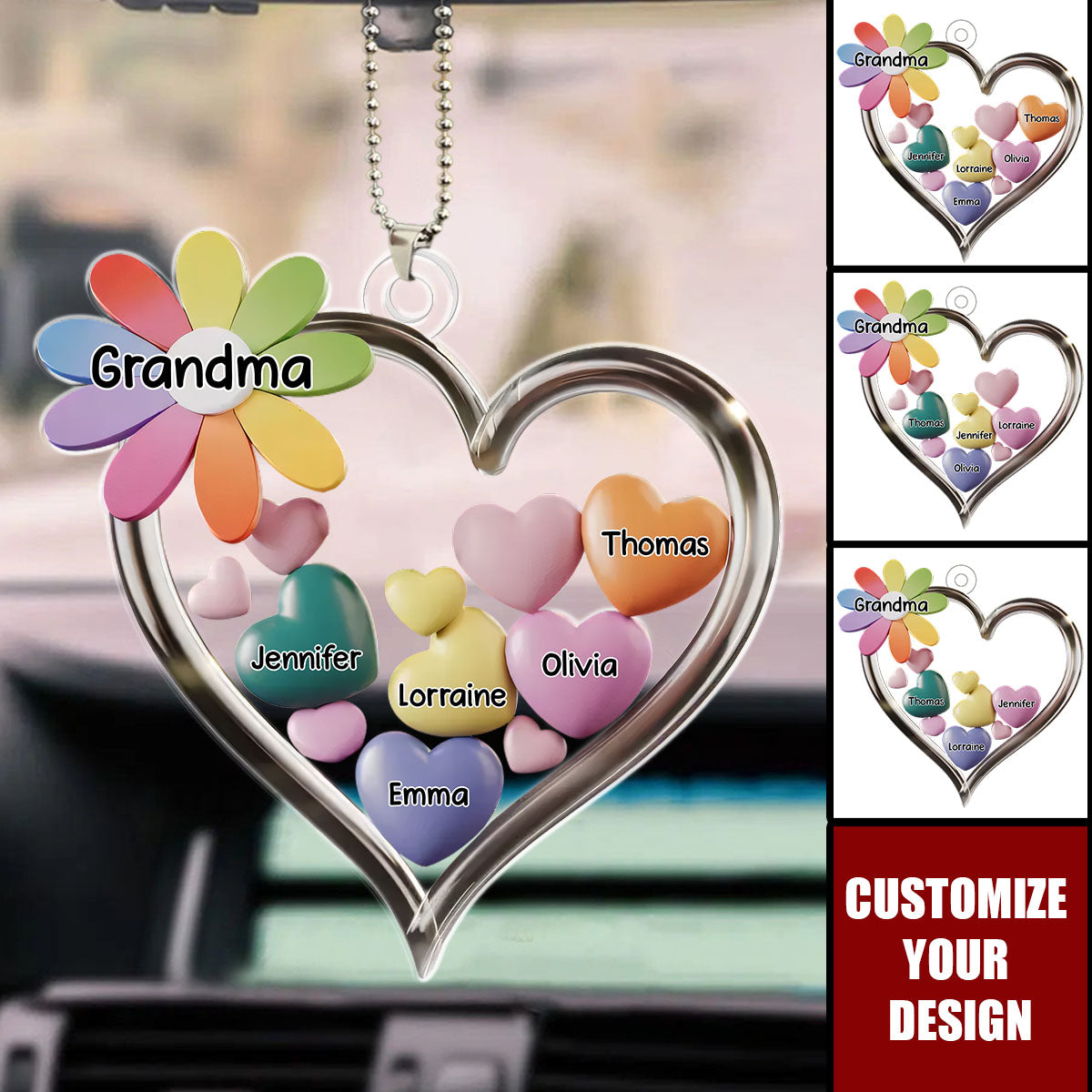 A Grandmother Is A Gift From Above - Personalized Acrylic Car Ornament, Gift For Mom, Grandma,Mother's Day Gift