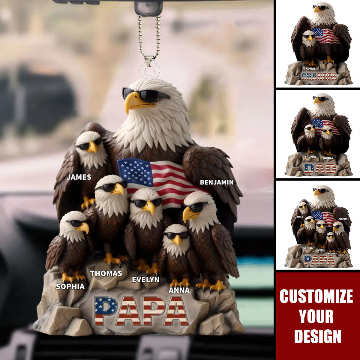 Personalized Acrylic Car Ornament - Be Cool And Spread Your Wings, Father's Day, Gift For Dad, Grandpa