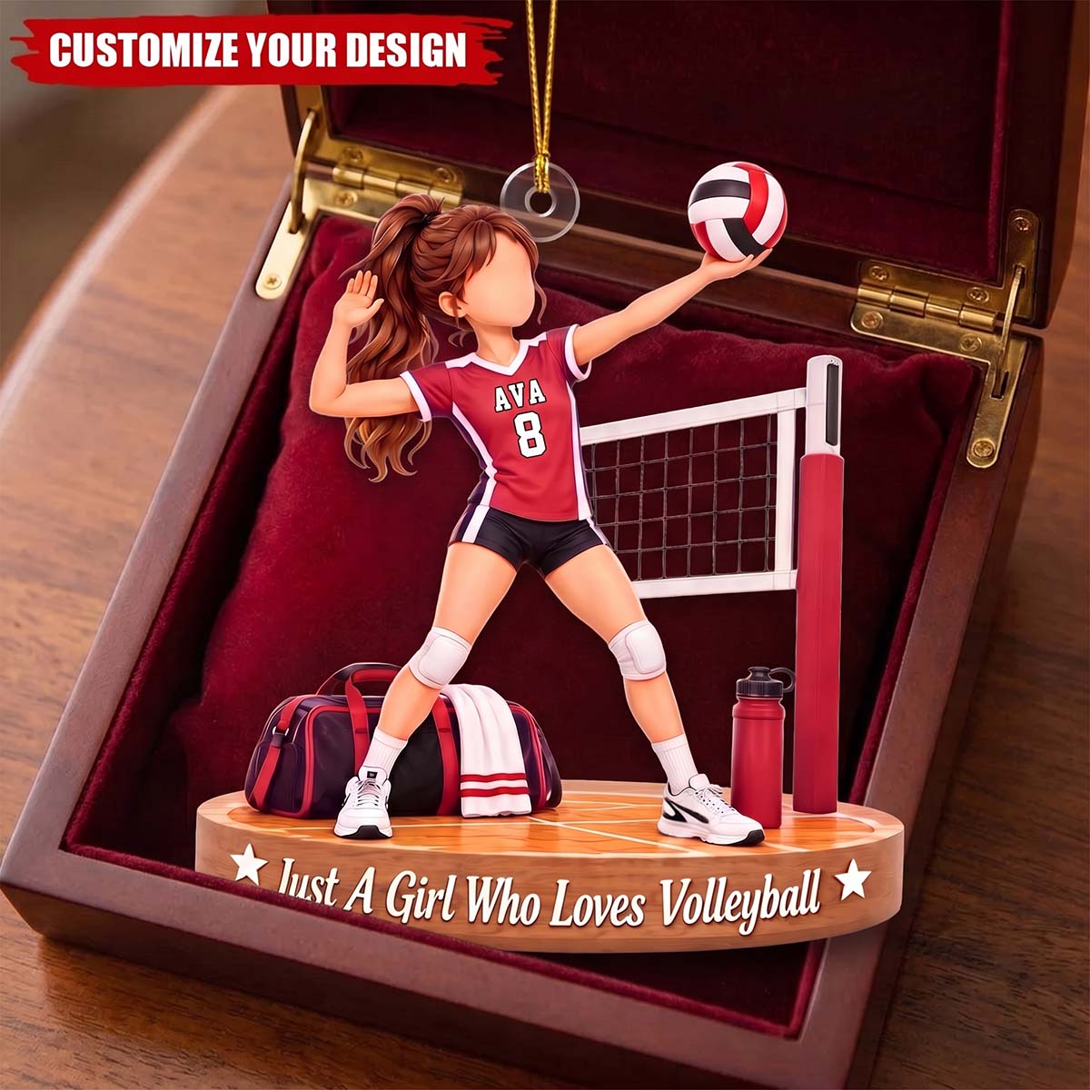 Personalized Volleyball Girl Acrylic Ornament - Christmas Gift For Teen Girls Volleyball Lover