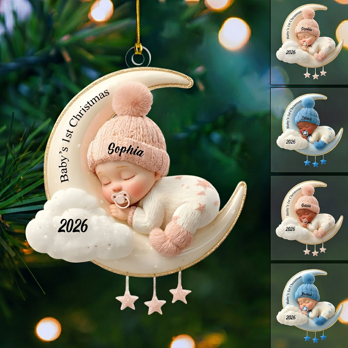 Personalized Baby's First Christmas Ornament 2026 | Newborn Keepsake Gift for Baby Boy or Girl