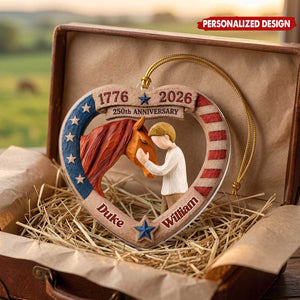 Personalized "Equestrian Bond Ver America 250" Acrylic Ornament | Christmas Gift For Horse Lover