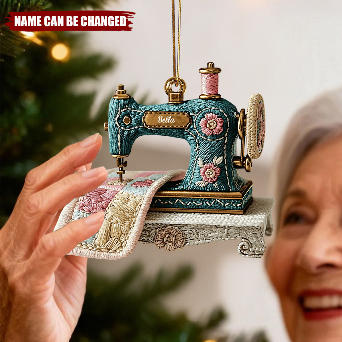 Customized Vintage Sewing Machine - Hangable Sewing Decoration Acrylic - Perfect Gift For Grandma Or Sewing Lovers
