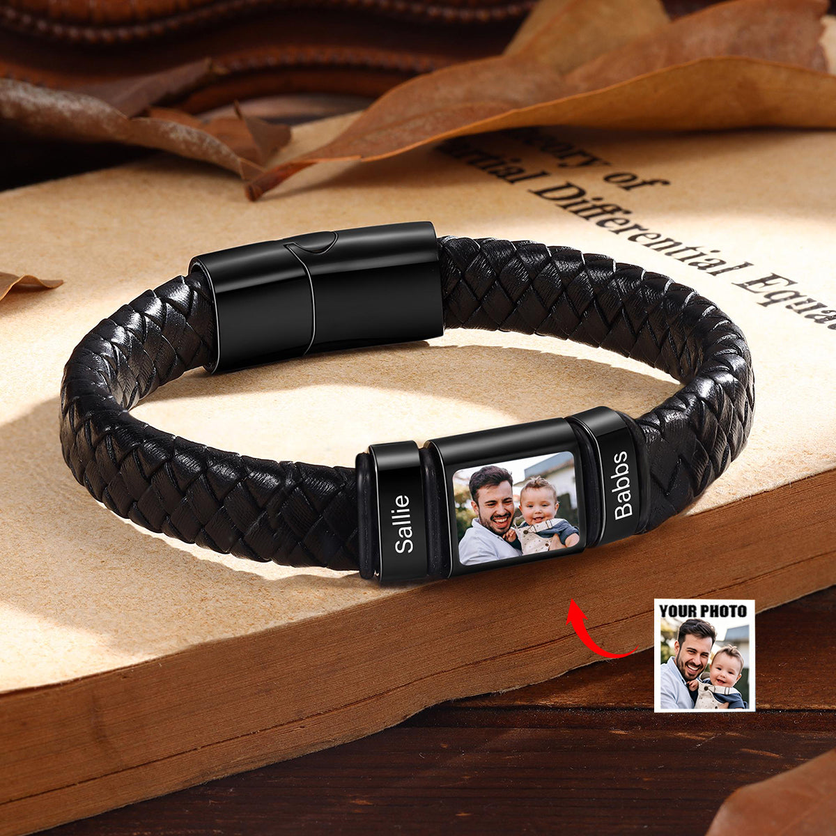 Personalized Photo Mens Bracelet | Father's Day Gift | Gift For Dad Boyfriend