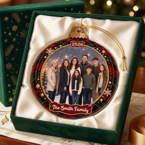 Personalized Family Photo Christmas Ornament | Christmas Birthday Gifts For Mom Dad Brother Sister - Love Makes A Family Whole