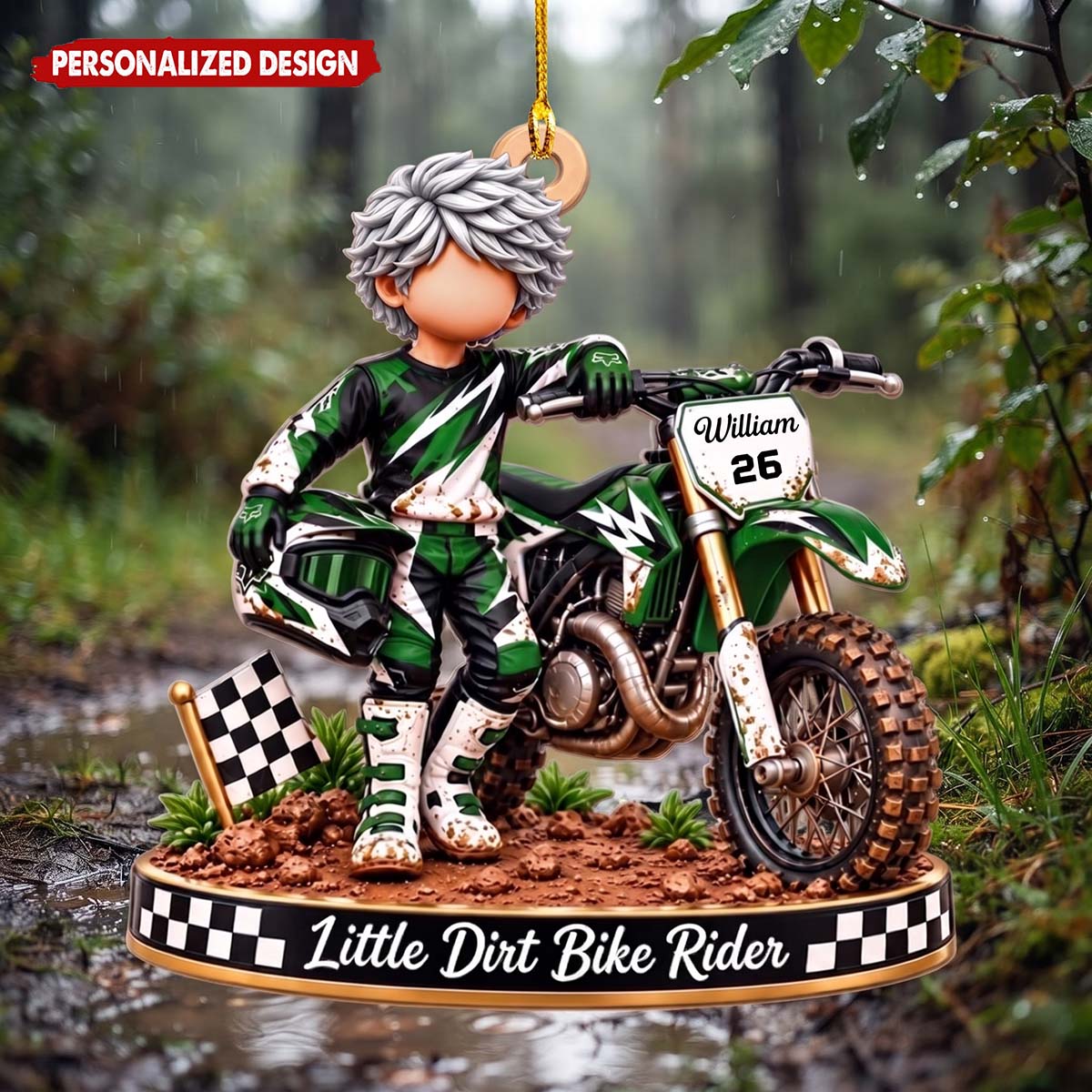 Personalized Dirt Bike Rider Acrylic Ornament - Christmas Gift For Dirt Bike Lovers Boys