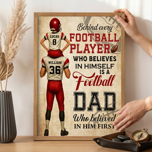 Personalized Football Dad Quote Canvas Poster | Unique Father's Day Gift
