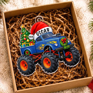 Personalized Monster Truck Acrylic Christmas Ornament | Christmas Gift For Nephew Son Grandson