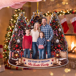 Personalized Photo Acrylic Ornament With America 250th Anniversary - Christmas Gift For Family