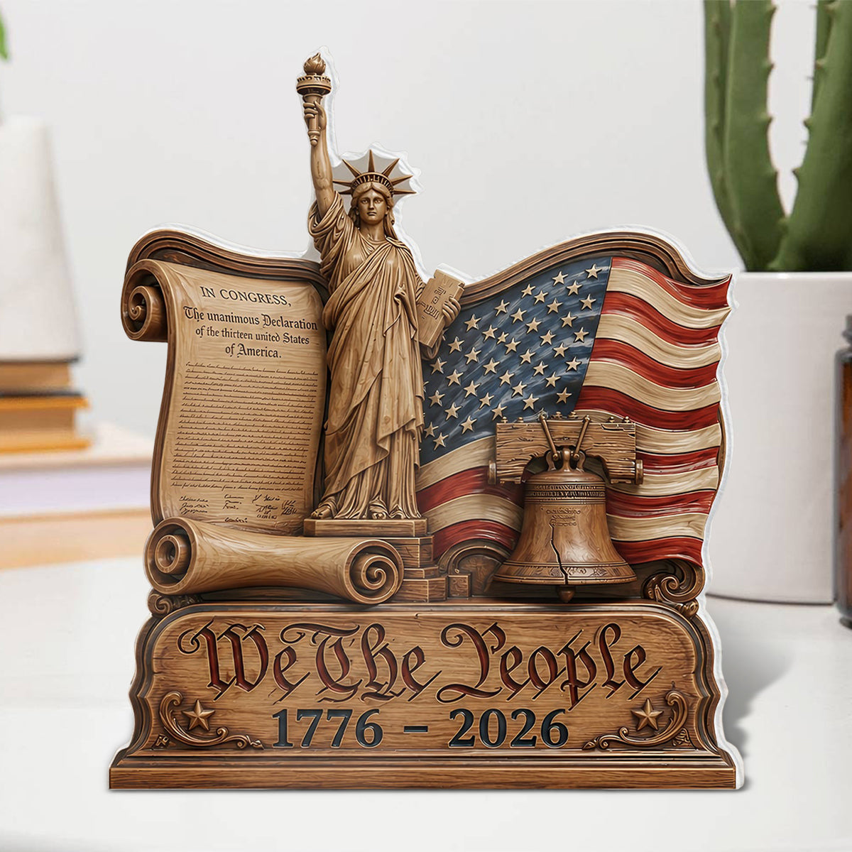 250th Anniversary We The People Vintage Acrylic Plaque - Independence Art Gift
