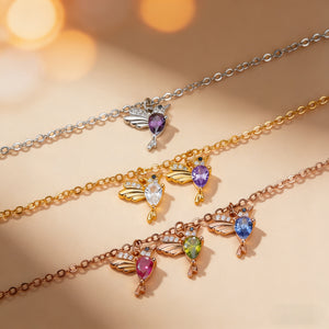 Personalized Hummingbird Birthstone Bracelet With 1-6 Stones | Mother's Day Gift For Mom & Family