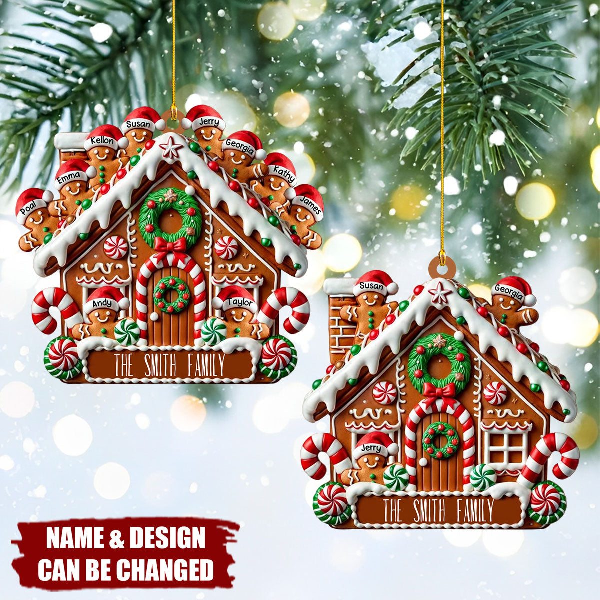 Personalized Gingerbread House Christmas Ornament, Custom Name & Design,Tree Decor Celebrate Sweet Moments