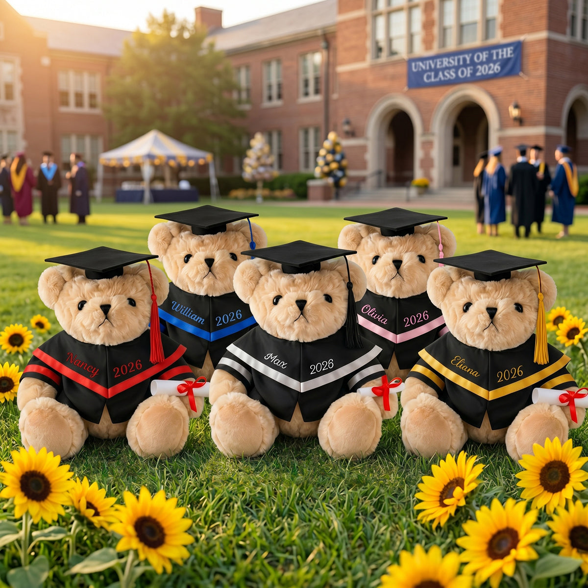 Personalized Grad Bears Class of 2026 | Graduation Gift for Graduate Daughter Son Friends