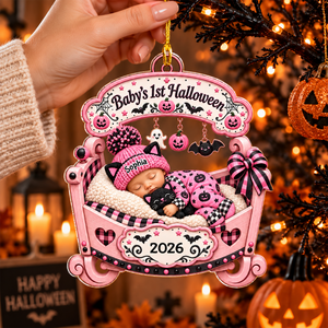 Personalized Baby's First Halloween Ornament - Newborn Keepsake Ornament, Gift For Family