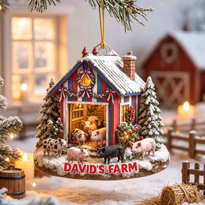 Warm Cozy Christmas Farm - Personalized Christmas Acrylic Ornament