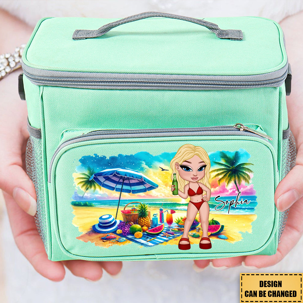 Personalized Beach Y2K Lunch Cooler Bag, Birthday/Vacation/Summer Gift