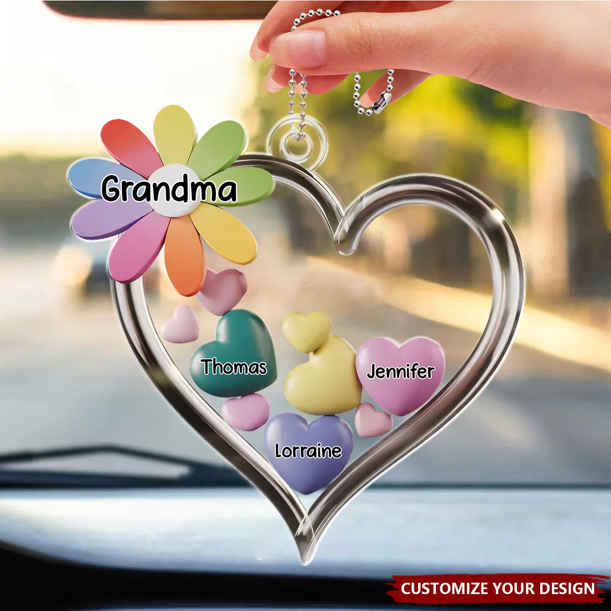 A Grandmother Is A Gift From Above - Personalized Acrylic Car Ornament, Gift For Mom, Grandma,Mother's Day Gift