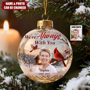 Personalized Photo Memorial Acrylic Ornament With Name & Year | I'm Always With You 3D Effect | Xmas Remembrance Gift For Loss Of Loved Family