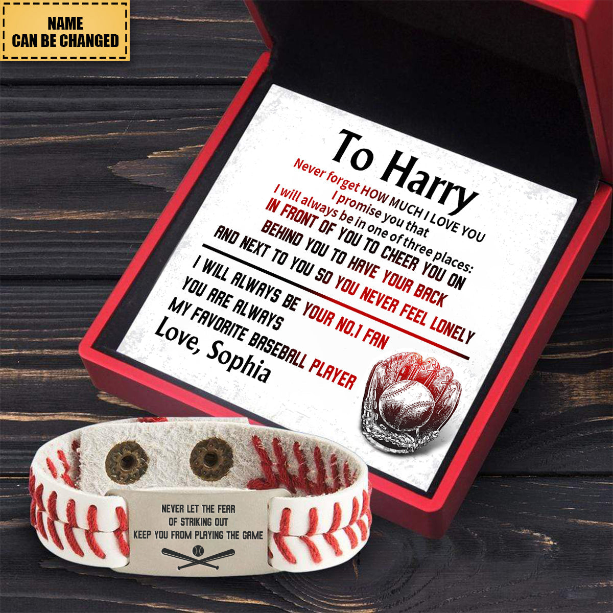 Personalized Baseball Bracelet - Baseball - To My Son - From Dad - How Much I Love You