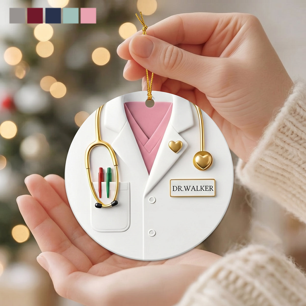 Personalized Healthcare Worker Ceramic Ornament | Christmas Gift For Medical Workers Nurse Physician